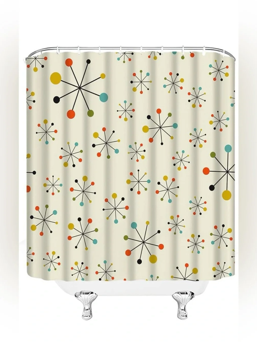 NEW Mid Century Modern Geometric Abstract Shower Curtain - 70”x70” - Polyester